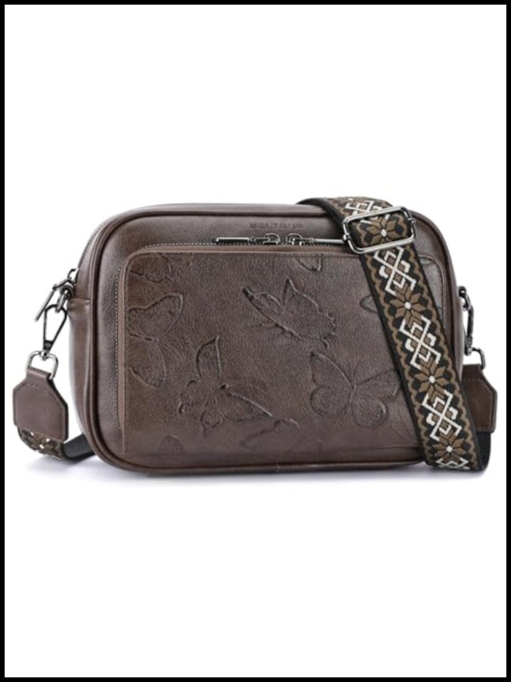 RFID Crossbody Purse Built In Wallet Vegan Leather Travel